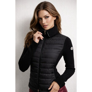 NEW Moncler RETAILS $1205 - Padded Wool Zip-Up Cardigan Medium Women's